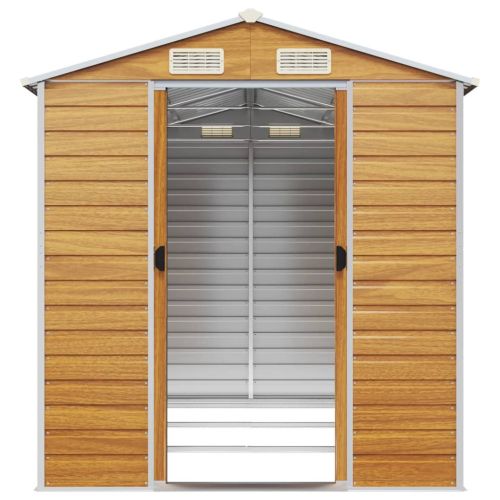 Градинска барака, светлокафява, 191x300x198 см, поцинкована стомана