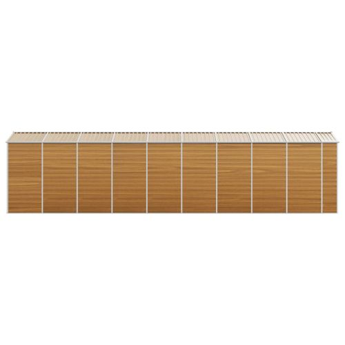 Градински навес светлокафяв 191x810x198 см поцинкована стомана