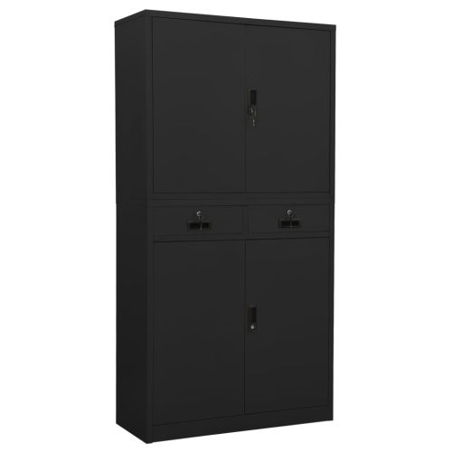 Офис шкаф, антрацит, 90x40x180 см, стомана