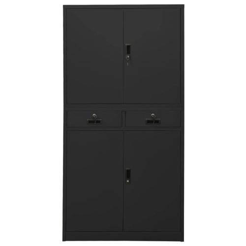 Офис шкаф, антрацит, 90x40x180 см, стомана