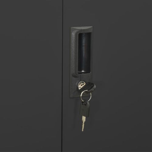 Офис шкаф, антрацит, 90x40x180 см, стомана