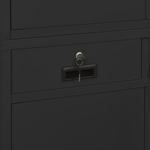 Офис шкаф, антрацит, 90x40x180 см, стомана