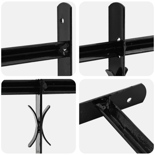 Прозоречна решетка 75.5 x 60 см Прахово боядисана стомана Черно