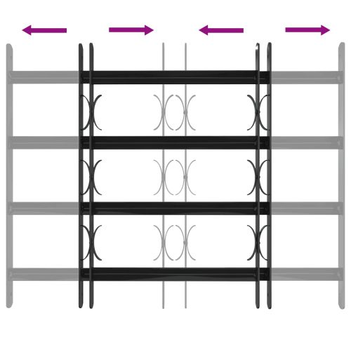 Прозоречна решетка 75.5 x 60 см Прахово боядисана стомана Черно