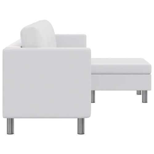 Секционен диван 3-местен изкуствена кожа бял