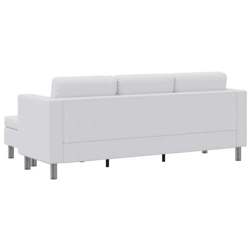 Секционен диван 3-местен изкуствена кожа бял