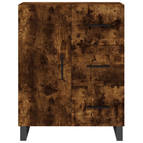 Висок шкаф, опушен дъб, 69,5x34x180 см, инженерно дърво