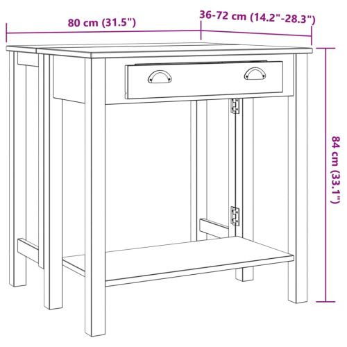 Бар комплект от 5 части, бял, масивна борова дървесина