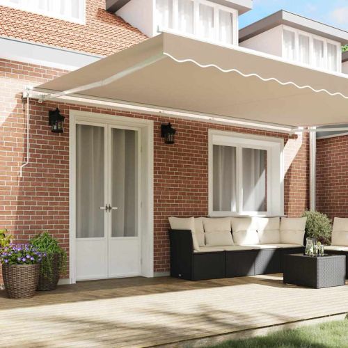 Електрически разтегателен навес Бежово 500 × 300 cm