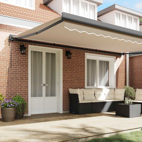 Сенник Бежово 500 × 300 cm Полиестер и алуминий