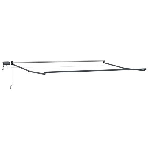 Ръчен изтеглящ сенник с LED светлини Бежов и Антрацит 5 x 3 m