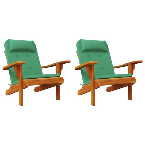 Възглавници за столове Едноцветен 2 pcs Зелен 58 x 77 x 4,5 см