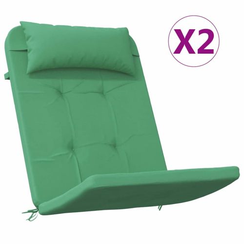 Възглавници за столове Едноцветен 2 pcs Зелен 58 x 77 x 4,5 см