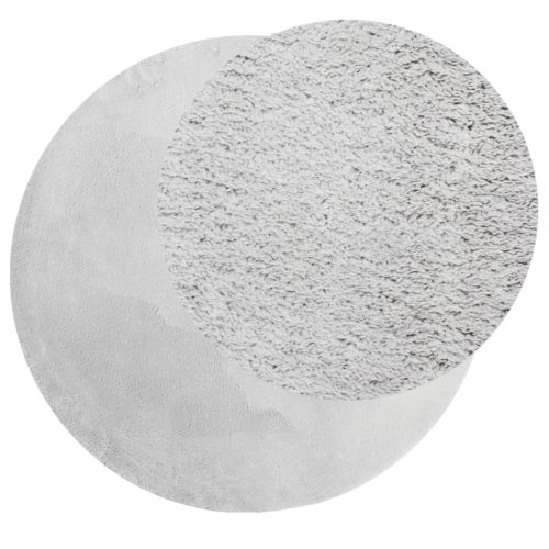 Килим HUARTE с къс косъм, мек и миещ се, сив, Ø 200 см