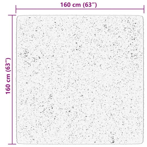 Килим HUARTE с къс косъм, мек и миещ се, черен, 160x160 см