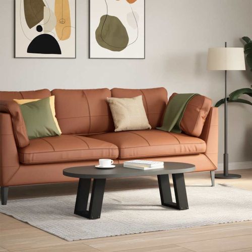 Крака за масичка за кафе, U-образни, 2 бр., черни, 30 x (30-31) см, стомана