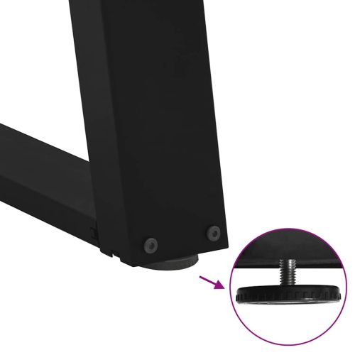 Крака за масичка за кафе, U-образни, 2 бр., черни, 30 x (30-31) см, стомана