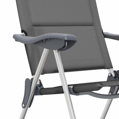 Къмпинг столове, 2 бр, сиви, 58x69x111 см, алуминий