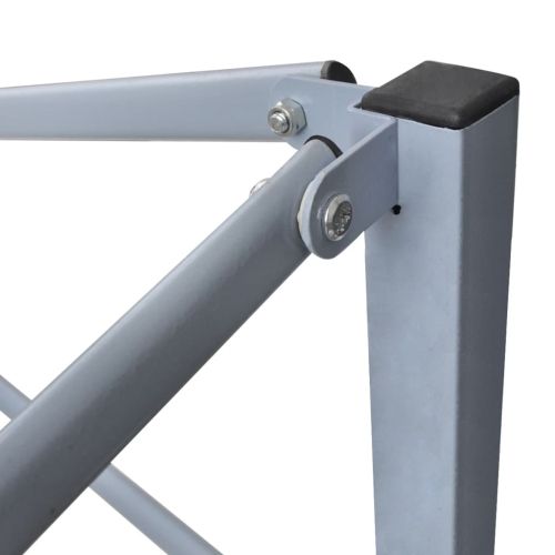 Сгъваема парти шатра с 2 странични стени 2x2 м стомана бяла