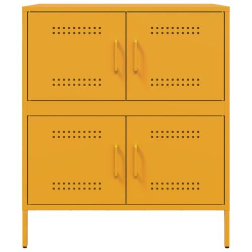 Бюфет, горчица жълто, 68x39x79 см, стомана