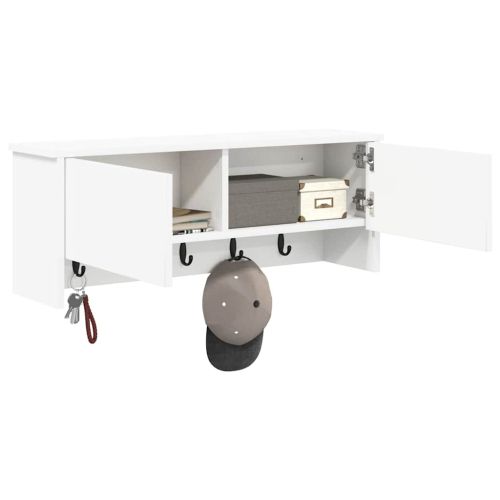 Стенен закачалка за палта Бяло 80 x 20 x 30 cm Инженерно дърво