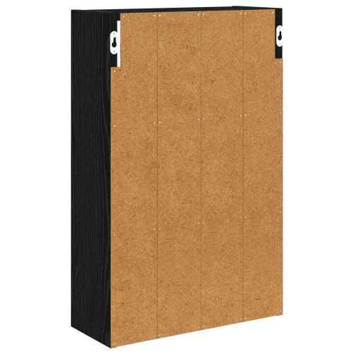 Банен стенен шкаф с рафт Черен Дъб 40 x 16 x 62,5 см