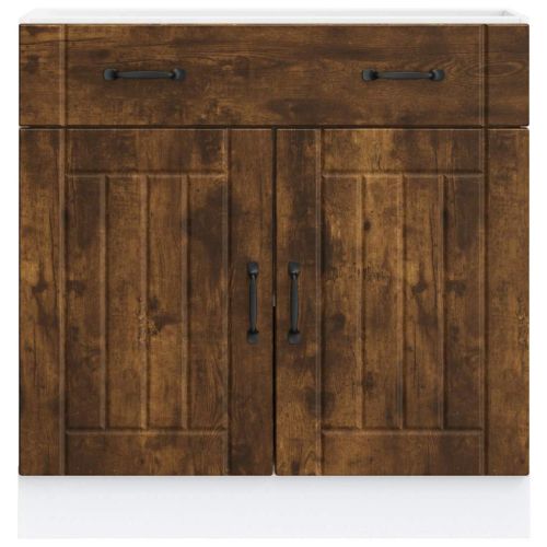 Кухненски шкаф Lucca, опушен дъб, инженерно дърво