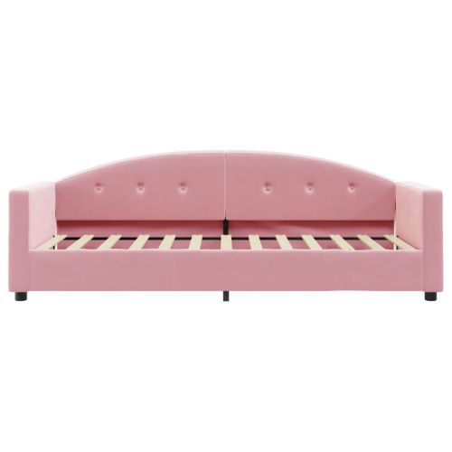 Канапе с матрак, розово, 80x200 см, кадифе