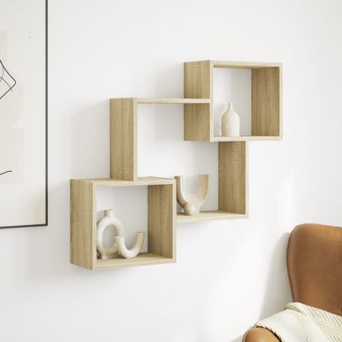 Стенен шкаф, 78x18x71 см, сонома дъб, инженерно дърво