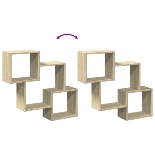 Стенен шкаф, 78x18x71 см, сонома дъб, инженерно дърво