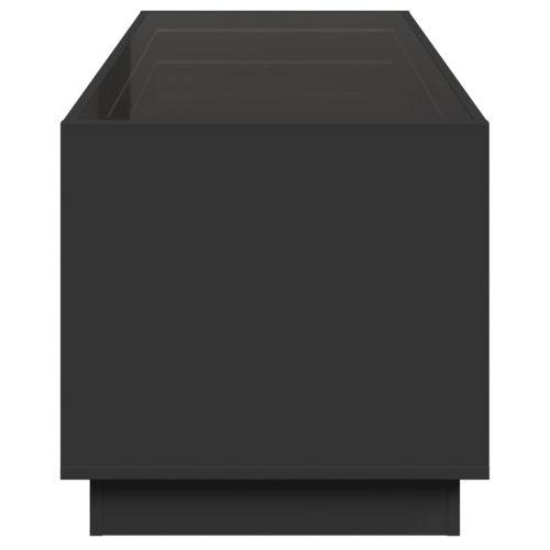 Маса за кафе с Infinity LED, черна, 90x50x50 см