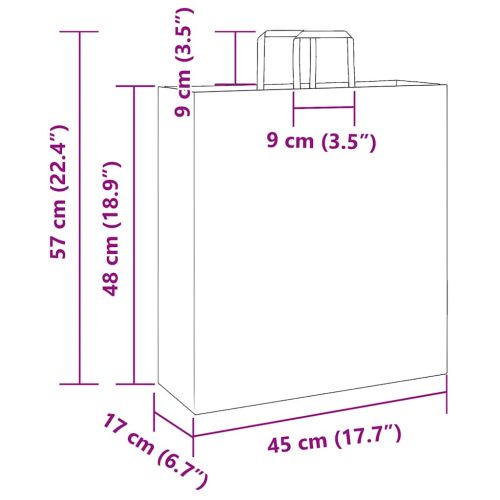 Хартиени торбички 250 бр с дръжки сини 45x17x48 см