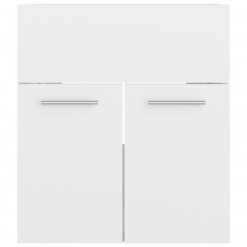 Комплект мебели за баня, бял гланц, ПДЧ