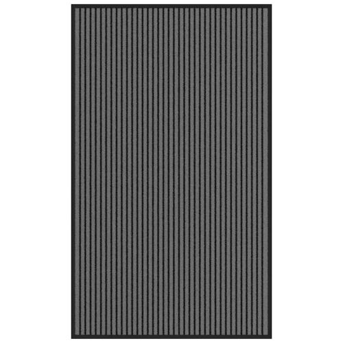 Изтривалка раирана, черна и сива, 90x150 см