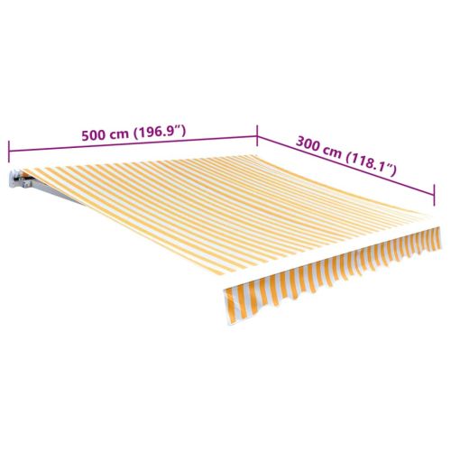Платно за тента, оранжево и бяло, 5x3 м