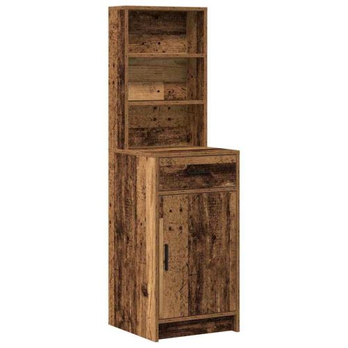 Тоалетка с огледални светлини 2 pcs Кафяво Инженерно дърво