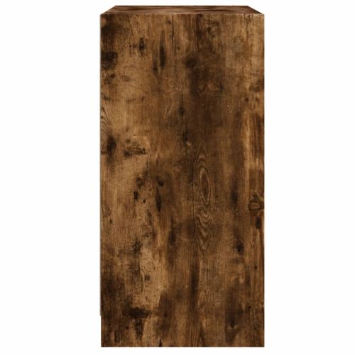 Страничен шкаф със стъклени врати, опушен дъб, 68x37x75,5 cm