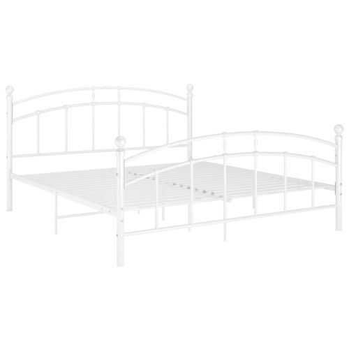 Рамка за легло, бяла, метал, 140x200 cм