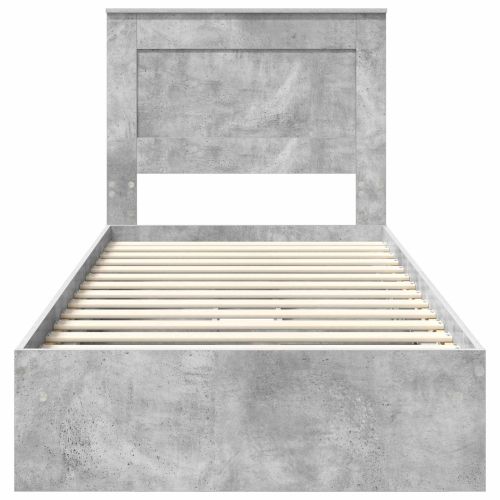 Легло с място за съхранение Циментено сиво 100 x 200 cm