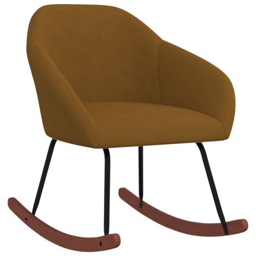 Люлеещ се стол, кафяв, текстил