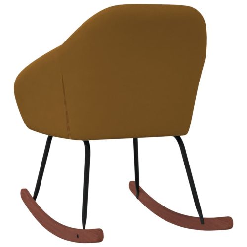 Люлеещ се стол, кафяв, текстил