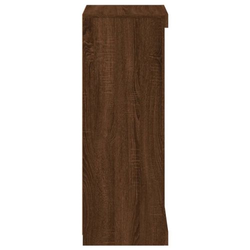 Сайдборд с LED светлини, кафяв дъб, 41x37x100 см