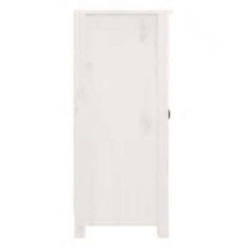 Сайдборд, бял, 39x35x80 см, бор масив