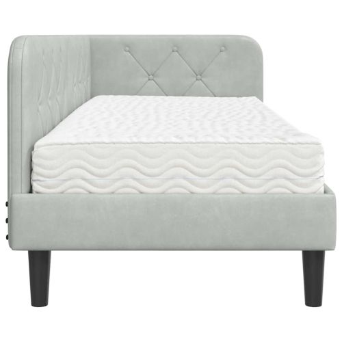 Ъглова рамка за легло Светлосиво 80 x 200 cm Кадифе