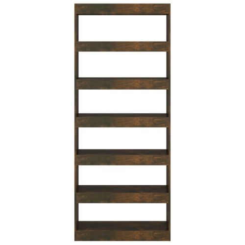 Библиотека/разделител опушен дъб 80x30x198 см инженерно дърво