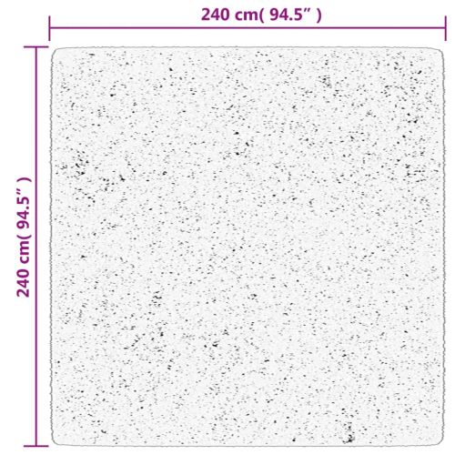 Килим OVIEDO с къс косъм, кремав, 240x240 см