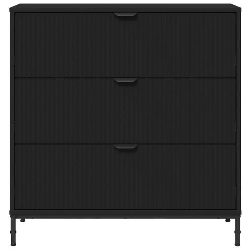 Служебен шкаф Черно 79,5 x 33 x 82 см Инженерно дърво