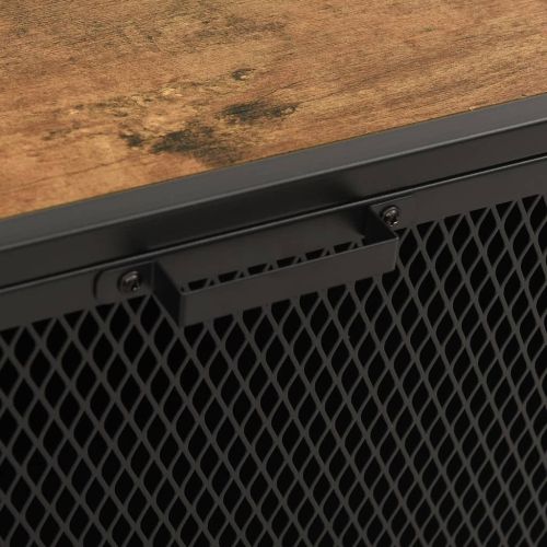 Шкаф за съхранение, рустик кафяво, 72x36x82 см, метал и МДФ