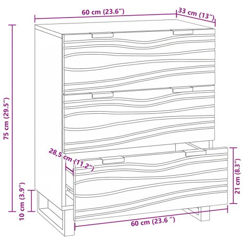 Служебен шкаф с чекмедже Кафяво 60 x 33.5 x 75 см