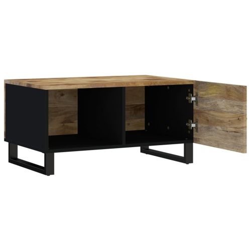 Маса за кафе, 80x50x40 см, манго масив и инженерно дърво